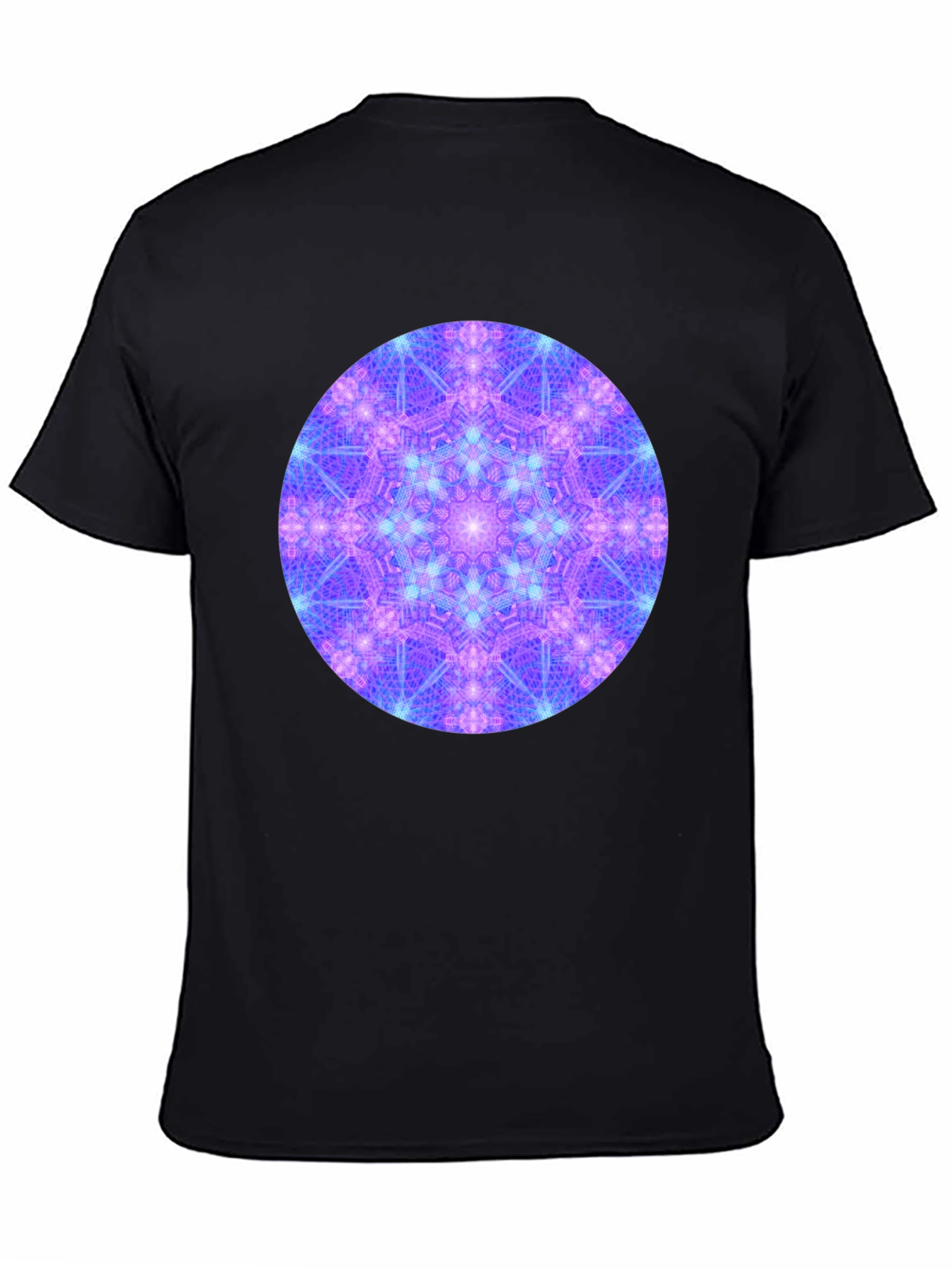 Geometric Mandala Design Black T-Shirt