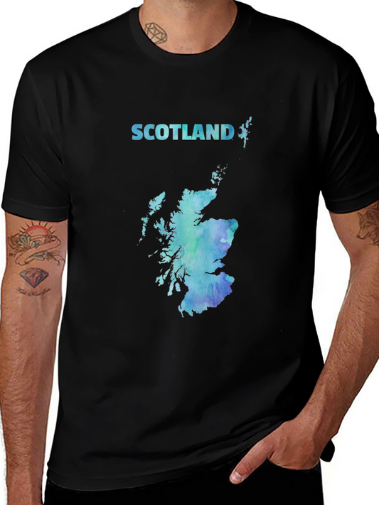 Scotland Map T-Shirt - Unique Watercolor Design