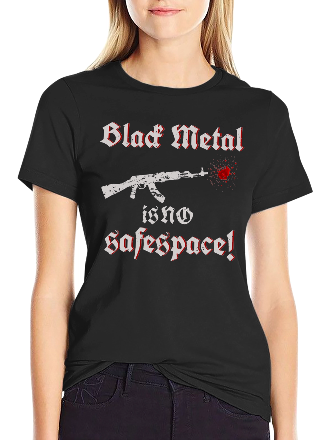 Black Metal No Safe Space Graphic T-Shirt