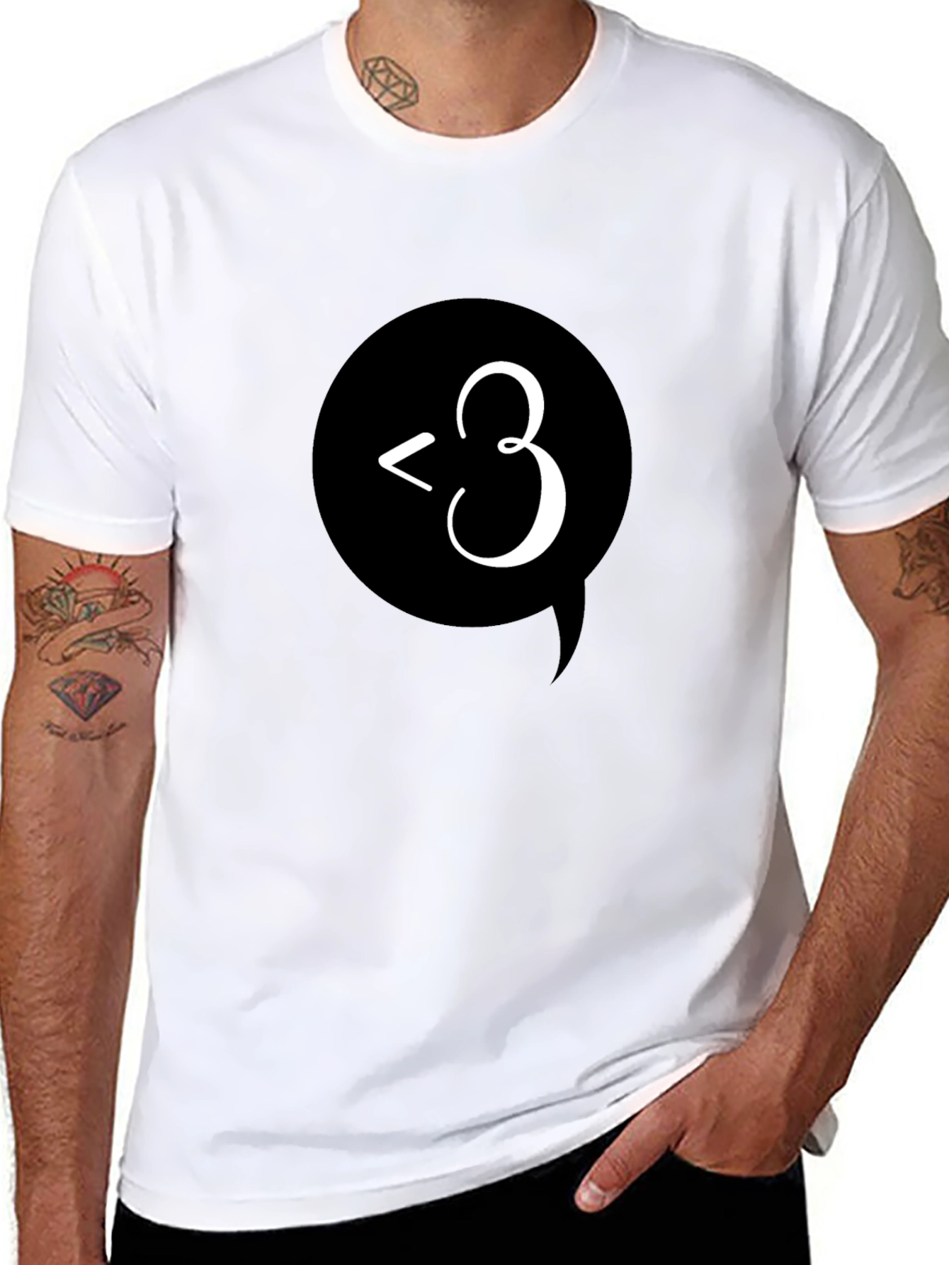 Black T-Shirt with Emoticon Design