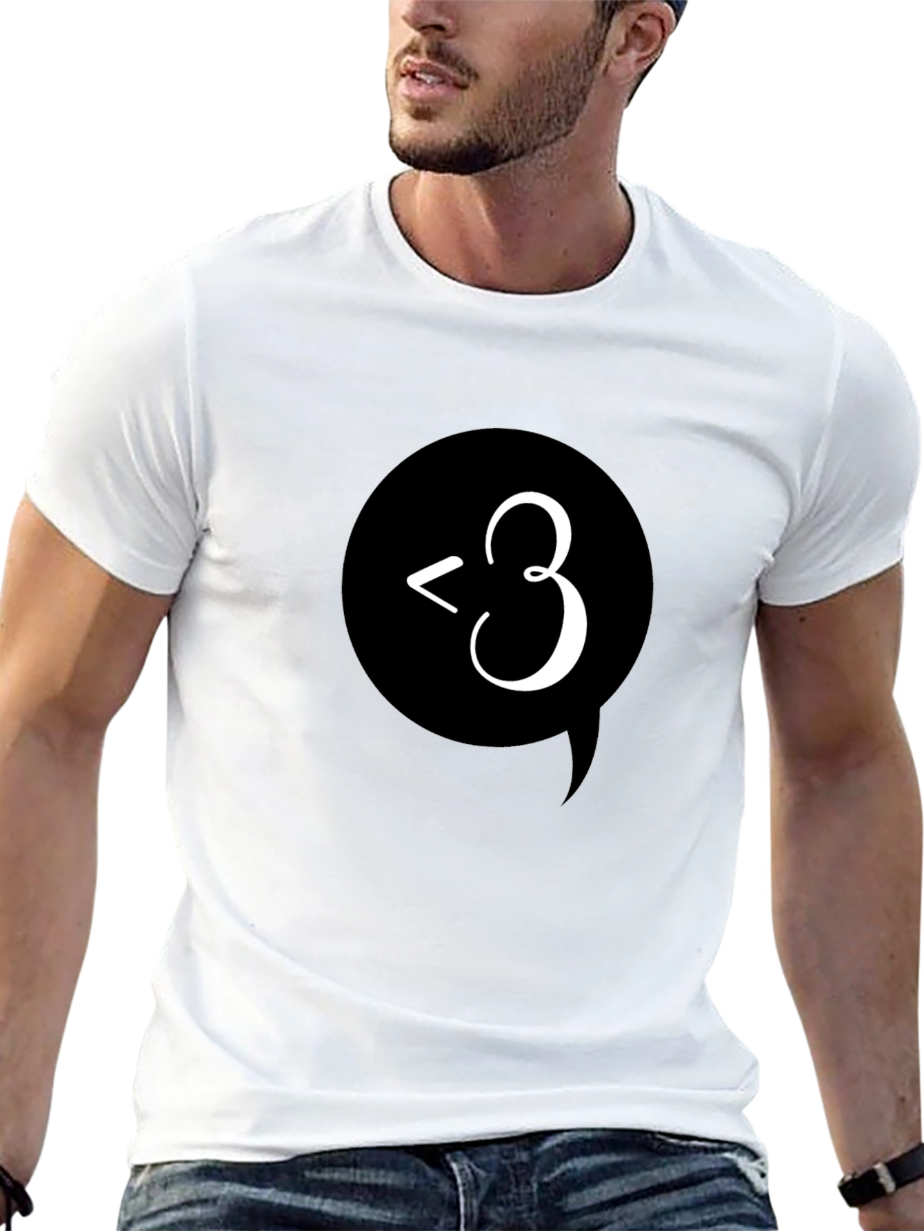 Black T-Shirt with Emoticon Design