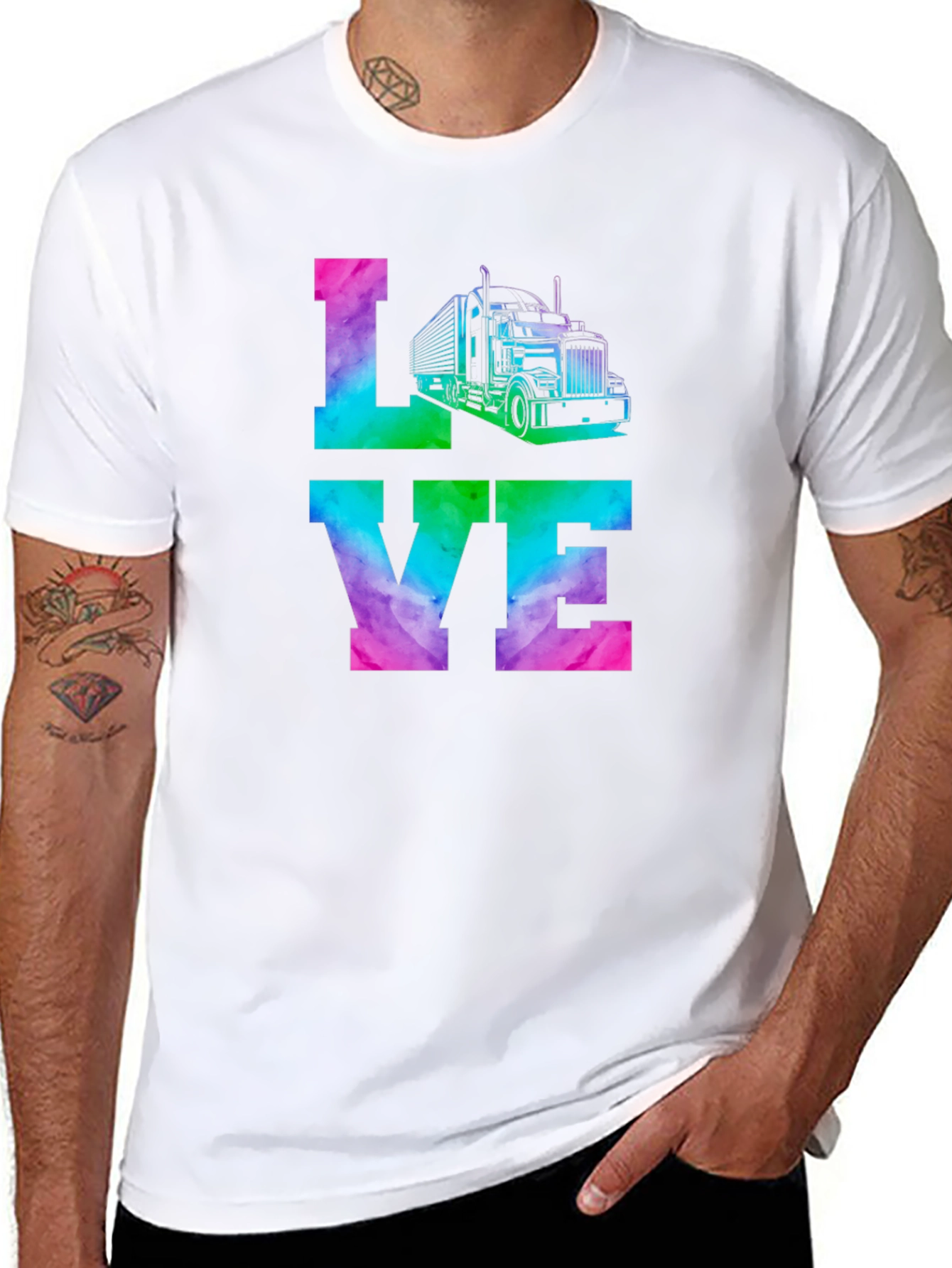 Love Trucker Tie Dye Graphic Tee