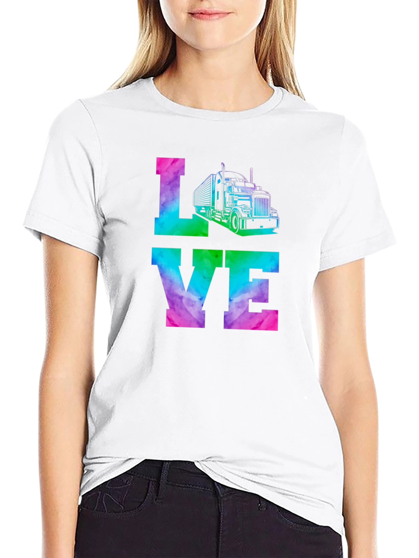 Love Trucker Tie Dye Graphic Tee