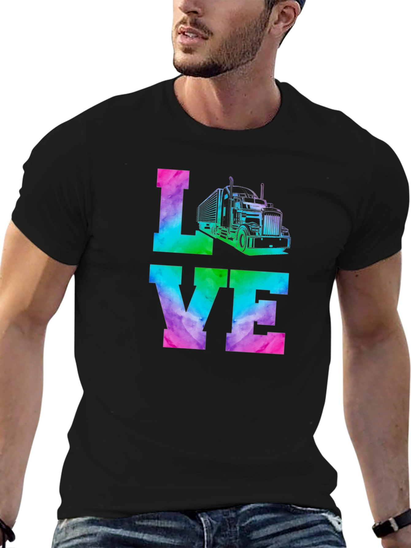 Love Trucker Tie Dye Graphic Tee