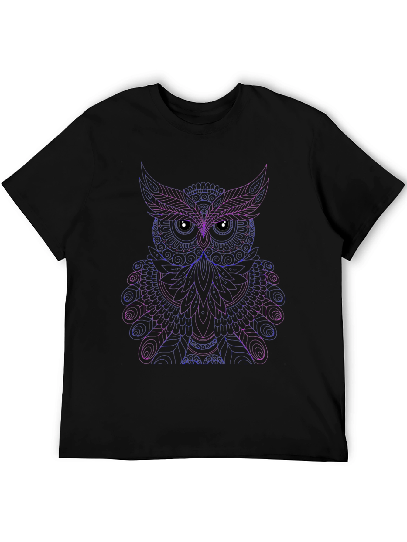 Owl Graphic Print Crew Neck T-Shirt
