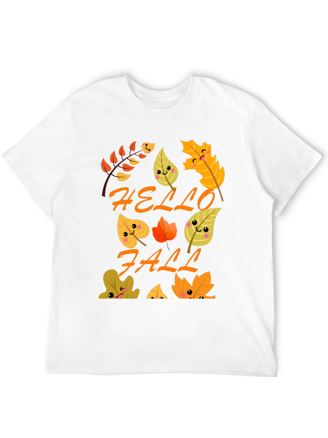Hello Fall T-Shirt - Cute Autumn Leaves Graphic Tee