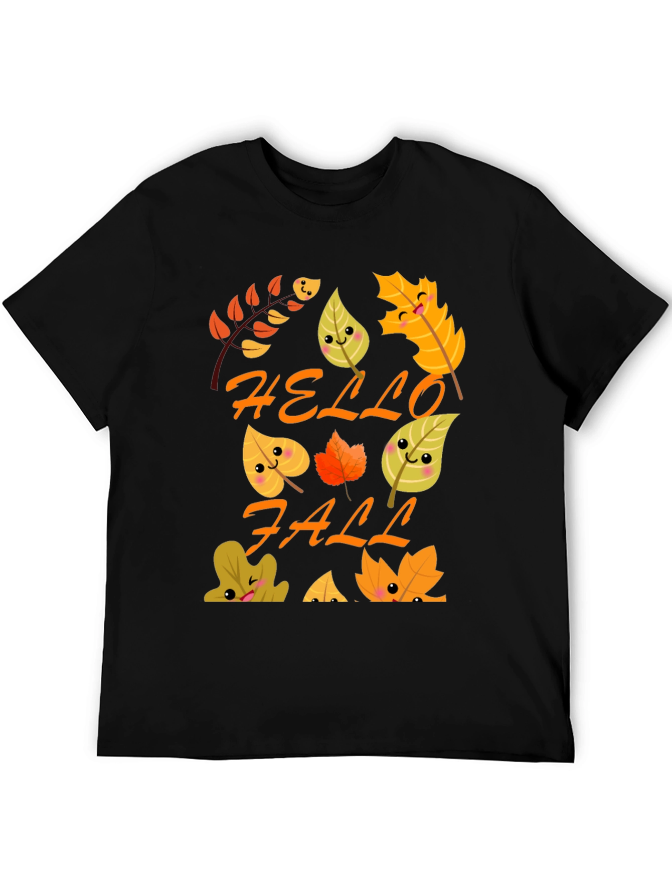 Hello Fall T-Shirt - Cute Autumn Leaves Graphic Tee