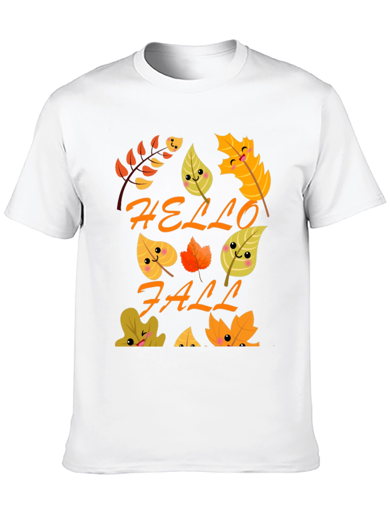 Hello Fall T-Shirt - Cute Autumn Leaves Graphic Tee