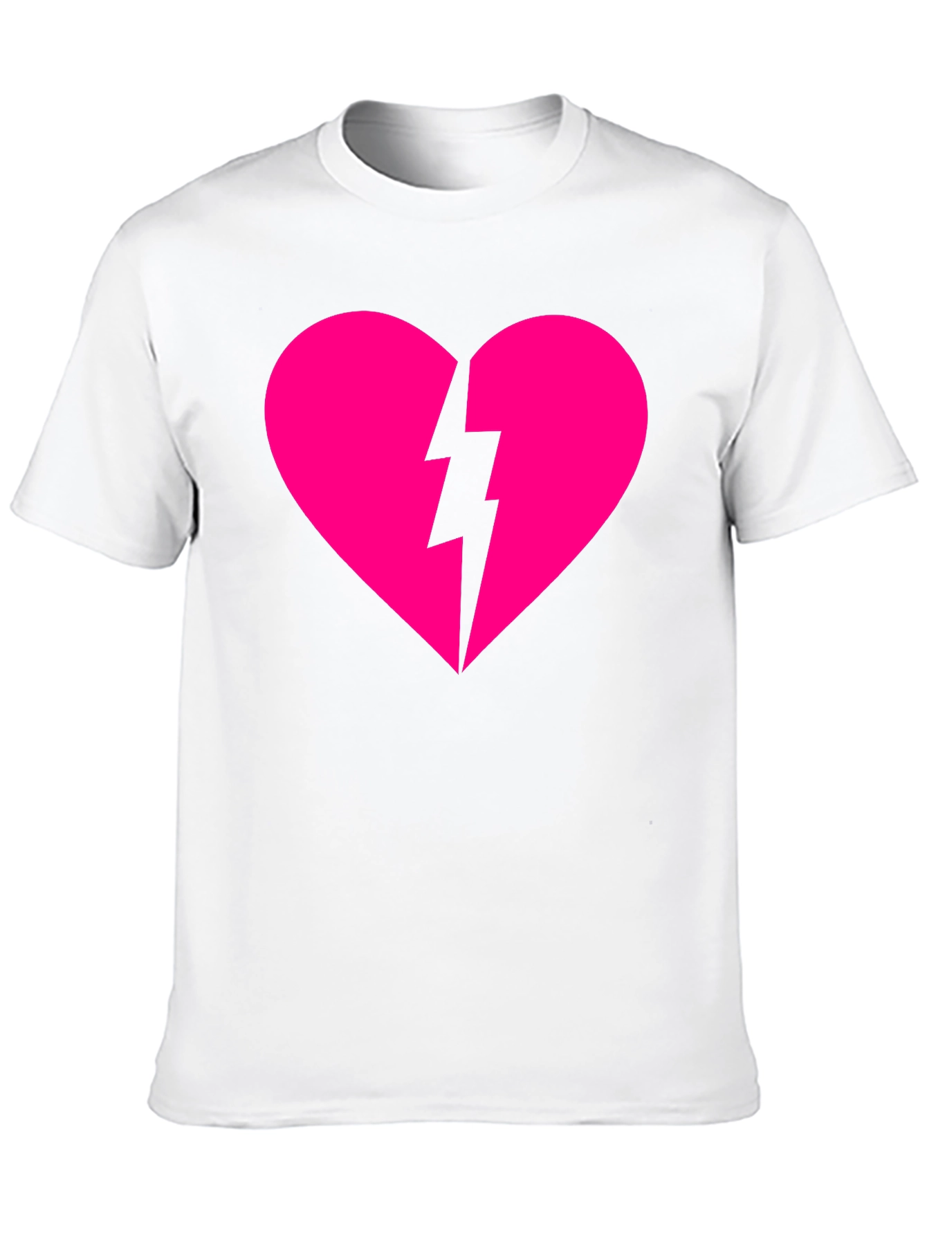 Heartbreaker T-Shirt: Pink Heart with Lightning Bolt