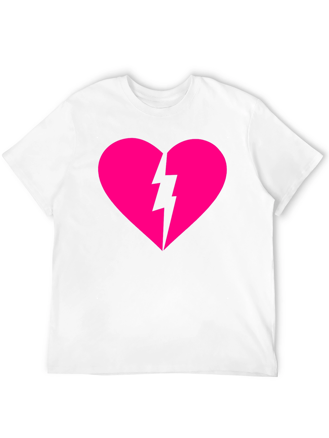 Heartbreaker T-Shirt: Pink Heart with Lightning Bolt