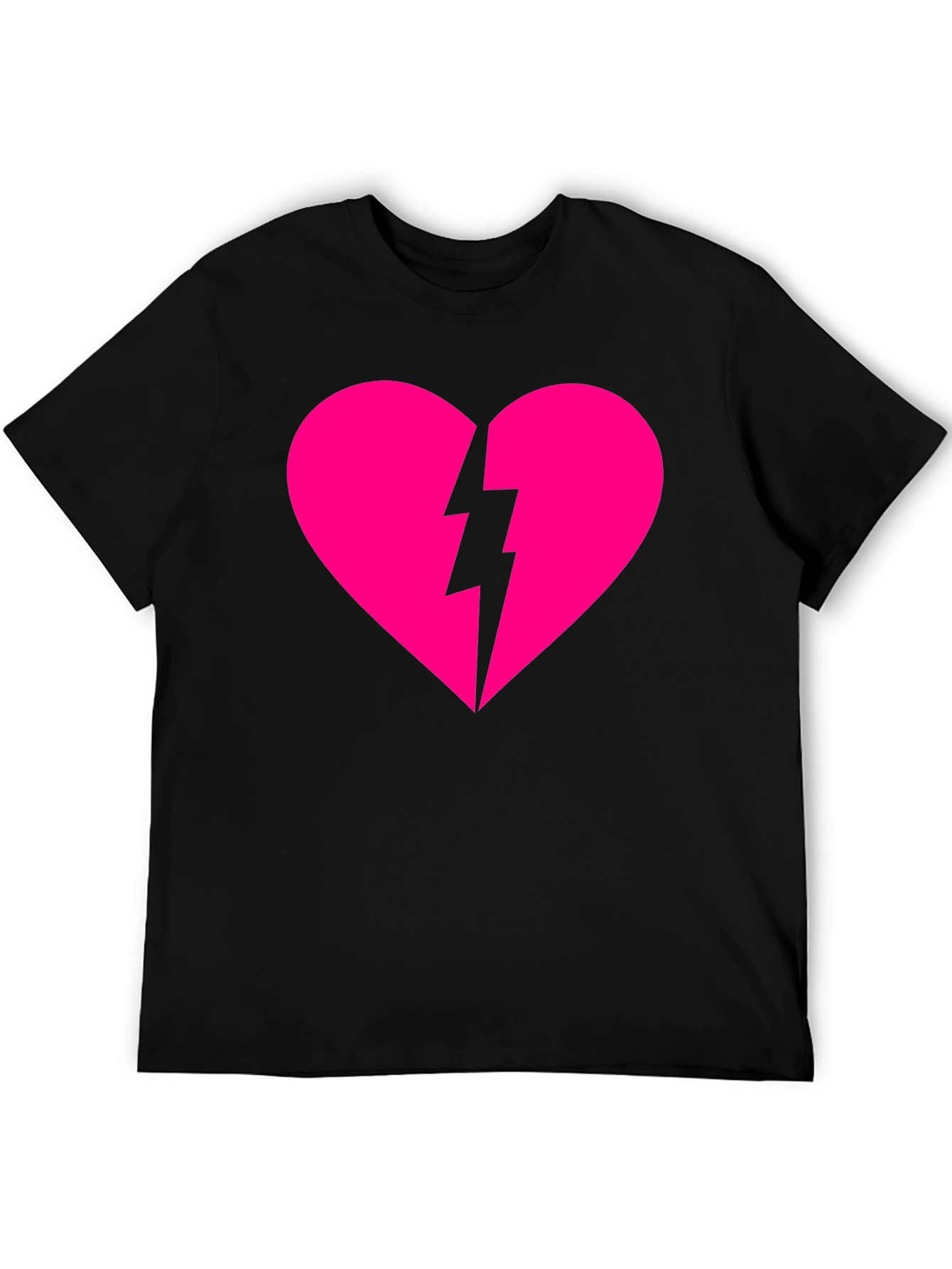Heartbreaker T-Shirt: Pink Heart with Lightning Bolt