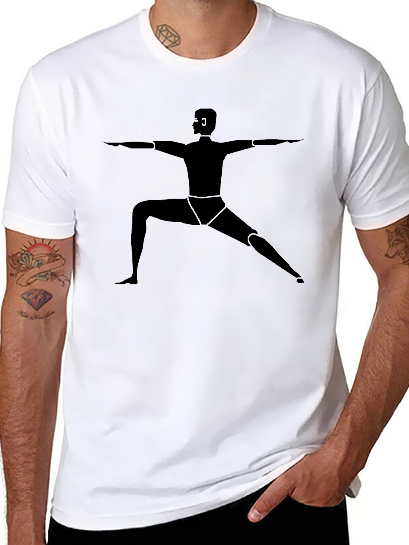 Warrior Pose Graphic Tee - Yoga Inspired T-Shirt