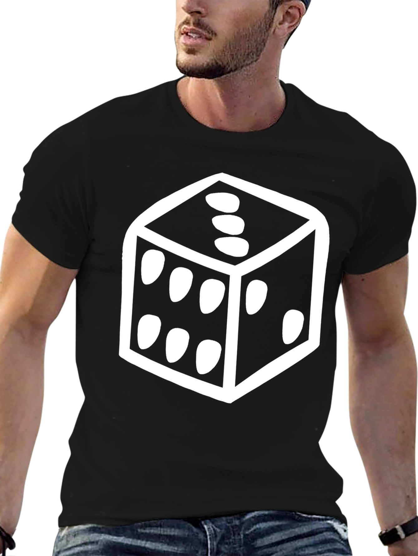 Dice Graphic T-Shirt - Casual Black Tee