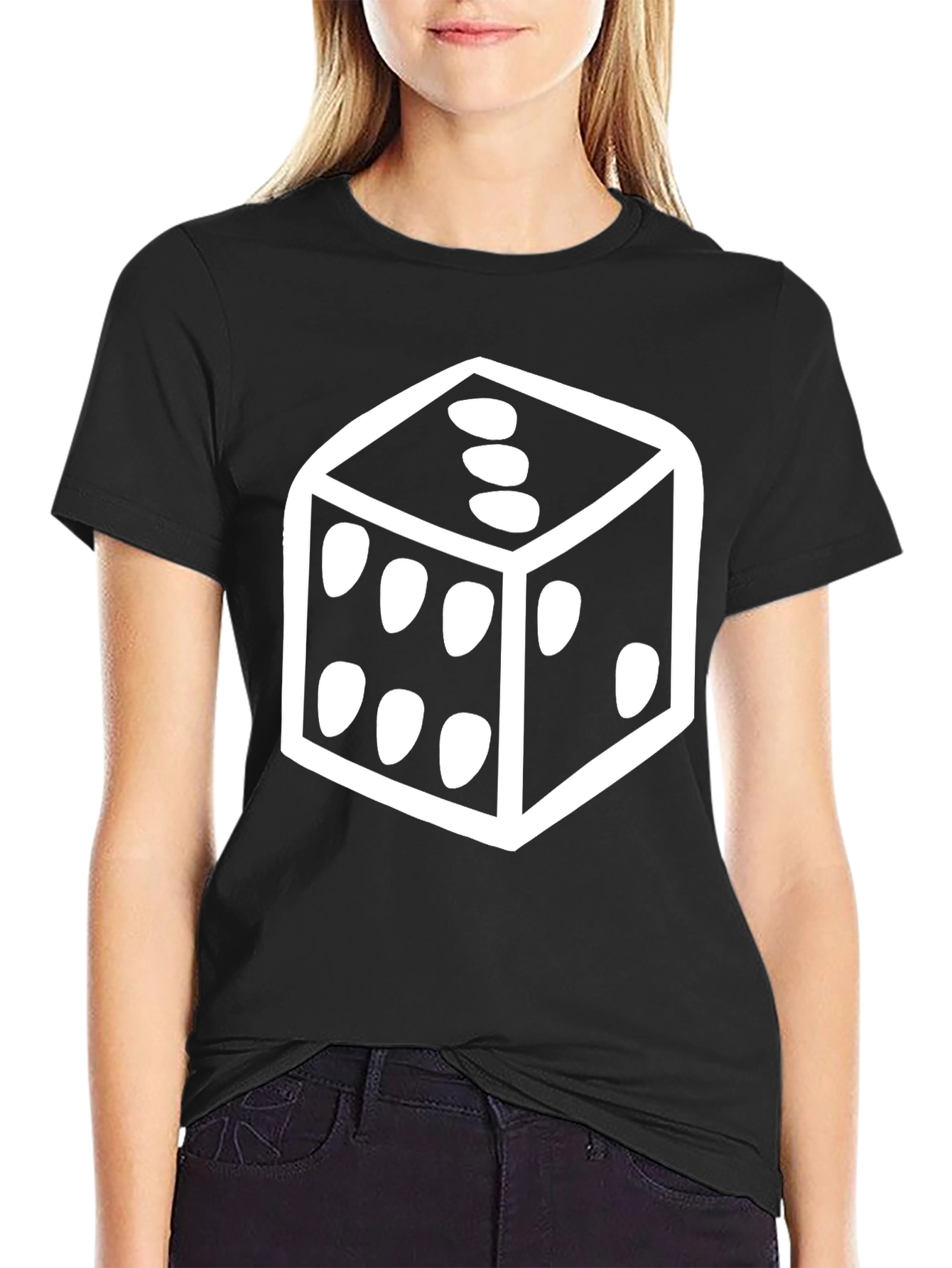 Dice Graphic T-Shirt - Casual Black Tee