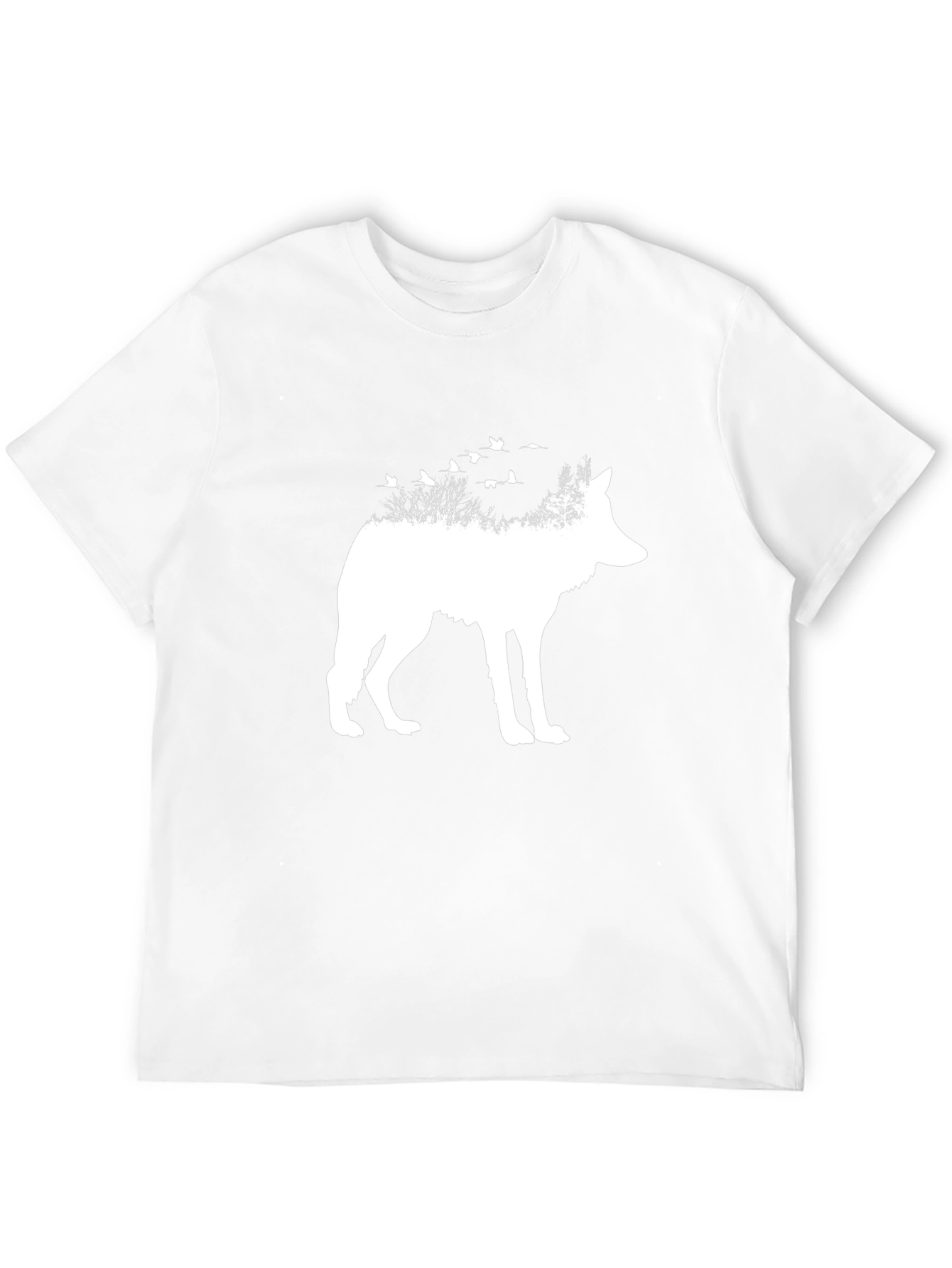 Wolf & Birds Graphic Tee - Black Cotton Blend