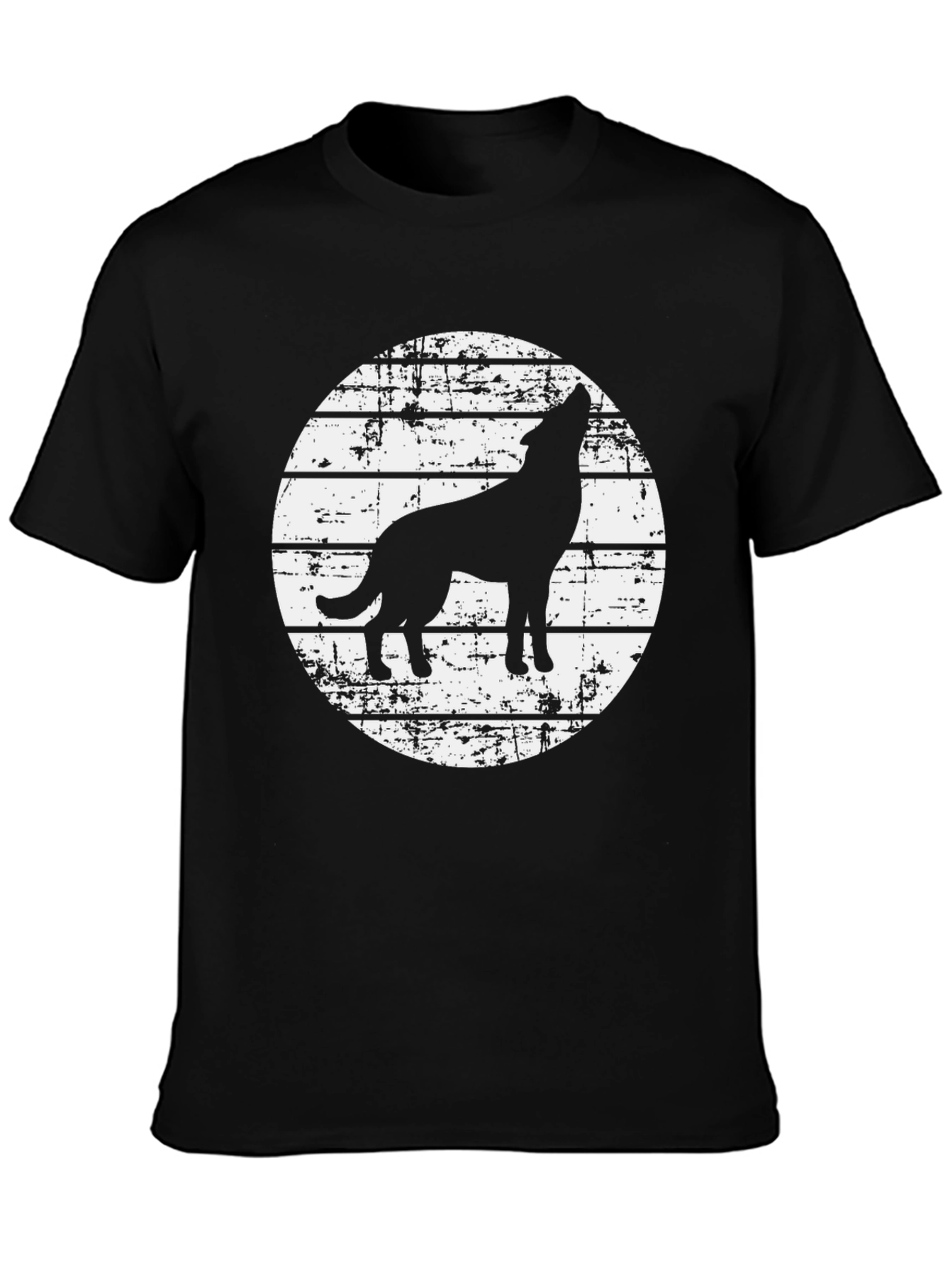Wolf Silhouette Graphic Tee - Black