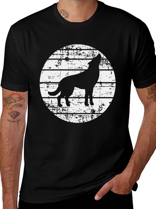 Wolf Silhouette Graphic Tee - Black