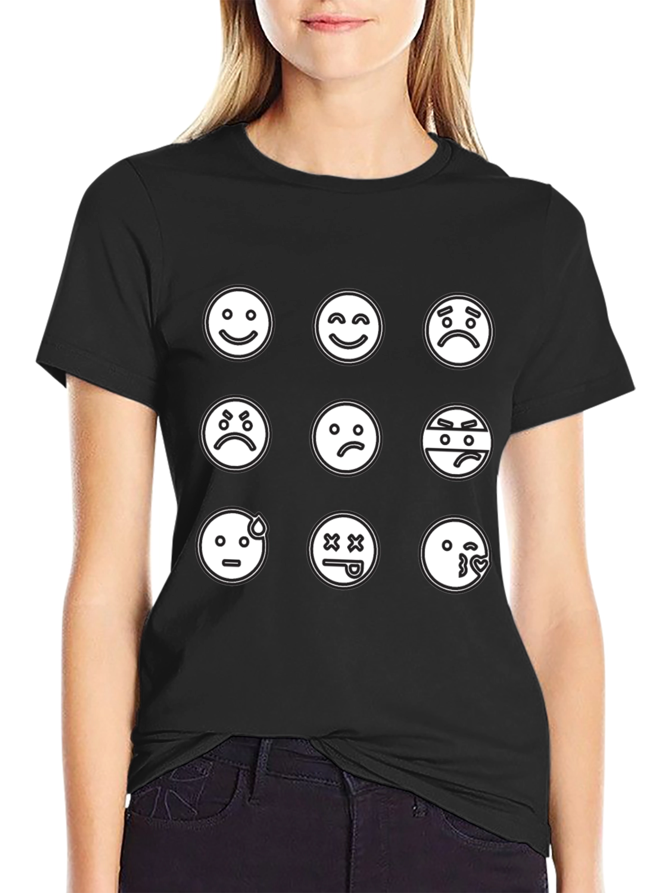 Emoji Mood T-Shirt - Black