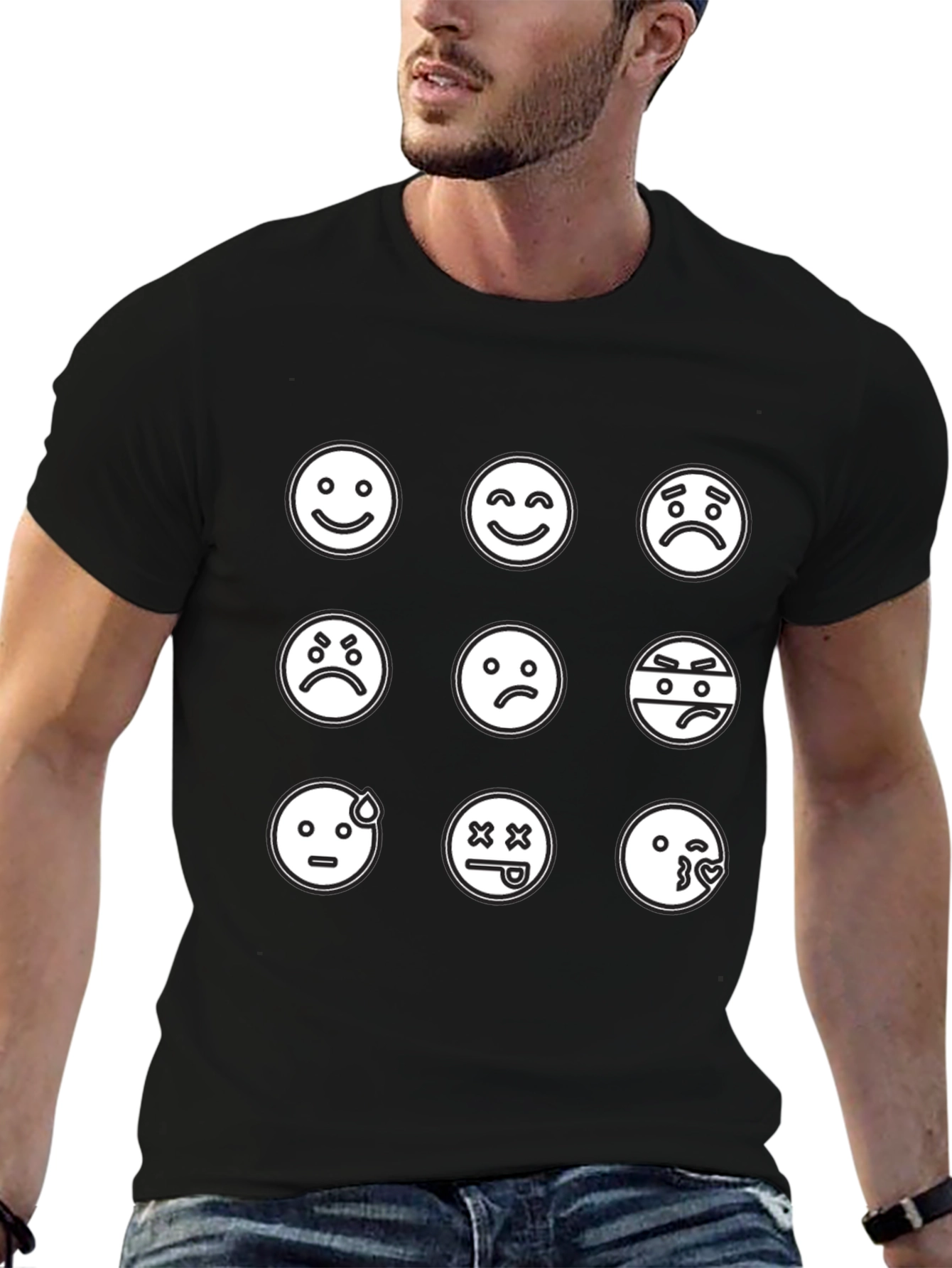 Emoji Mood T-Shirt - Black