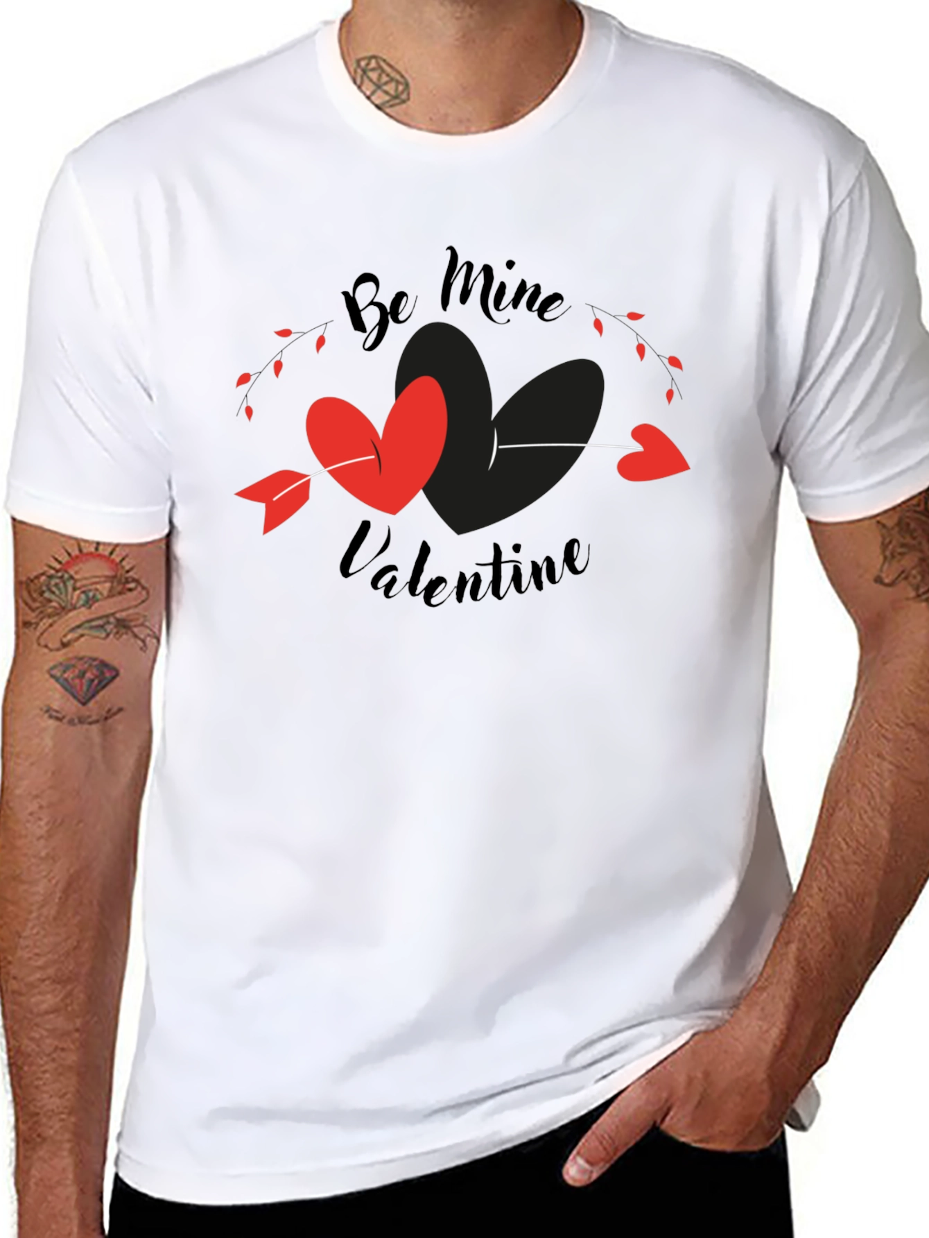Be Mine Valentine T-Shirt - Heart Arrow Design