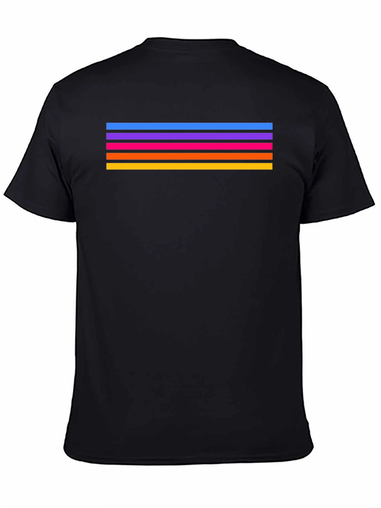 Retro Stripe Tee - Stylish Black T-Shirt