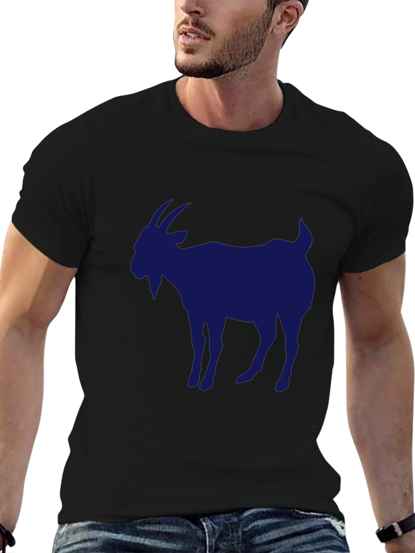 Mens Black Goat Graphic T-Shirt