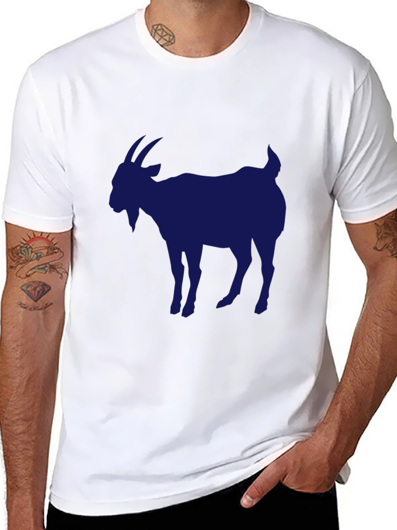 Mens Black Goat Graphic T-Shirt
