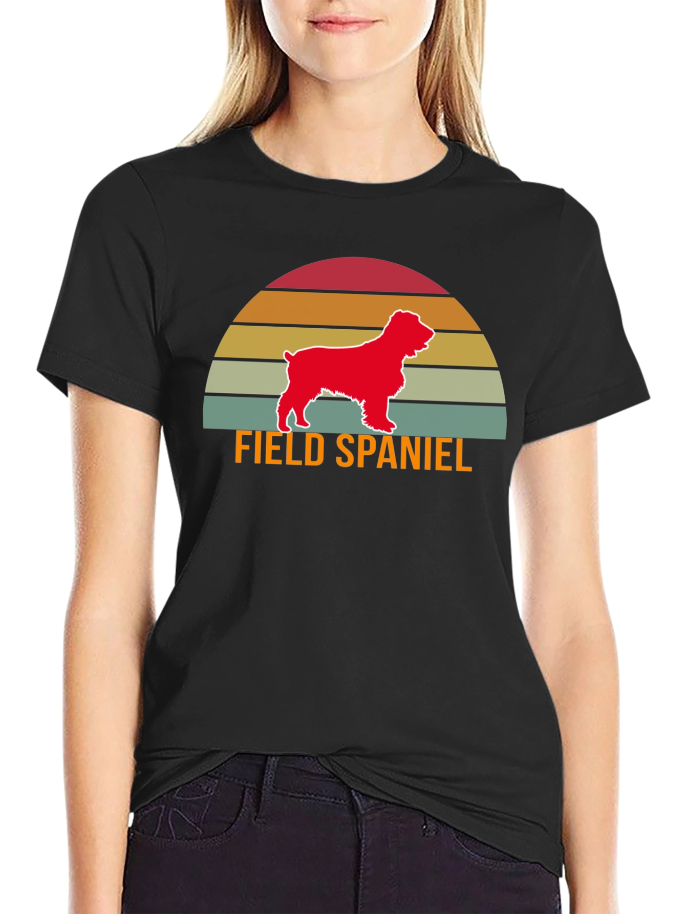 Field Spaniel T-Shirt Retro Dog Design