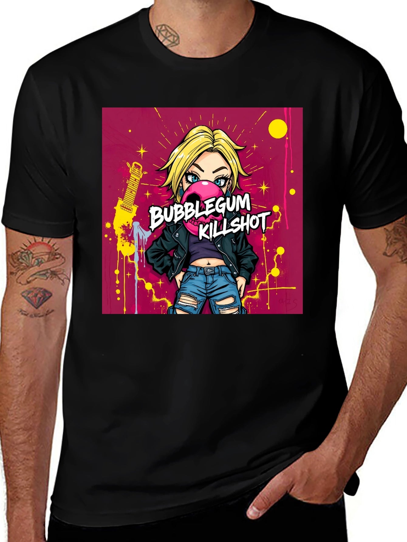 Bubblegum Killshot Graphic Tee - Black
