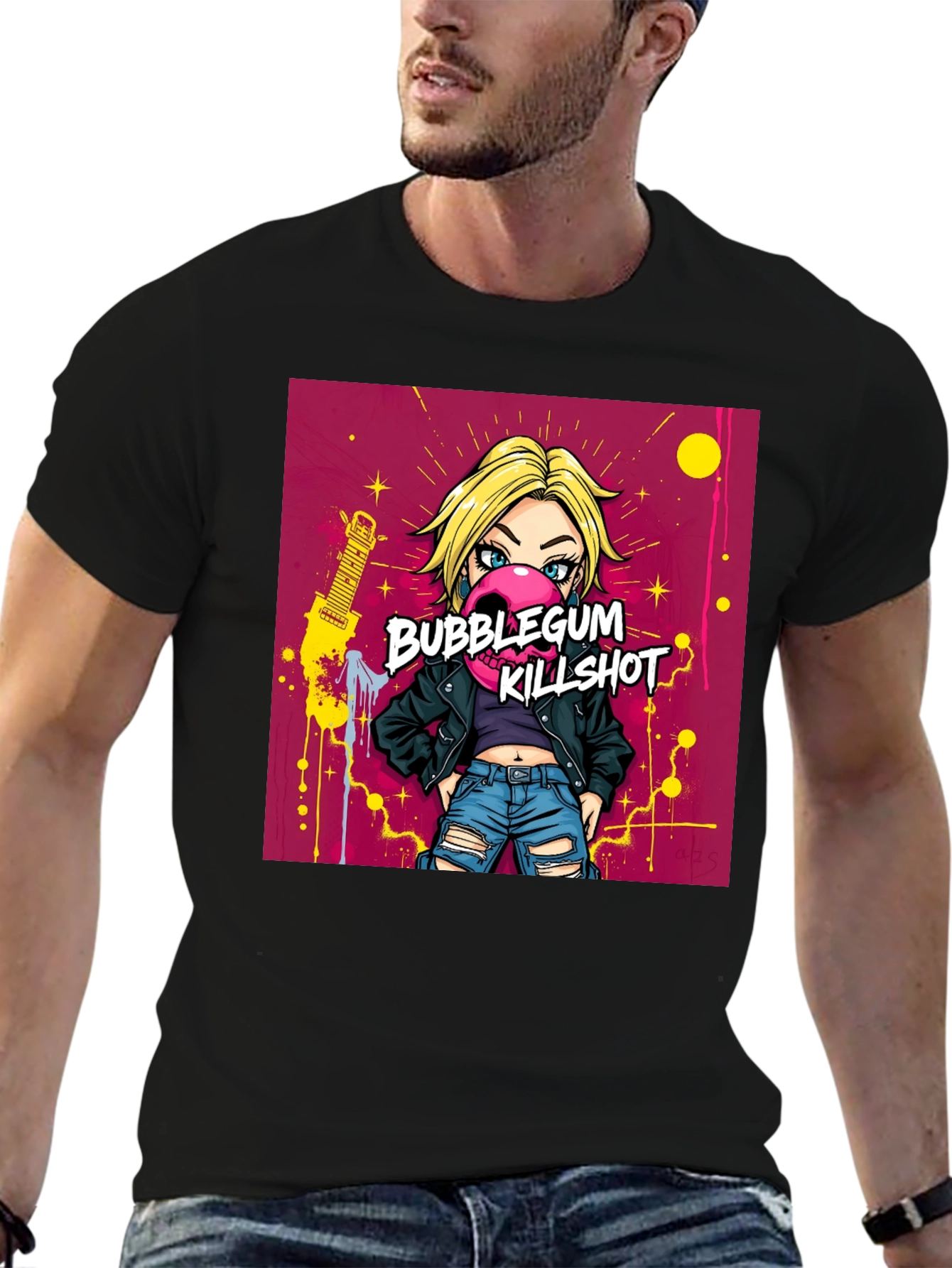 Bubblegum Killshot Graphic Tee - Black