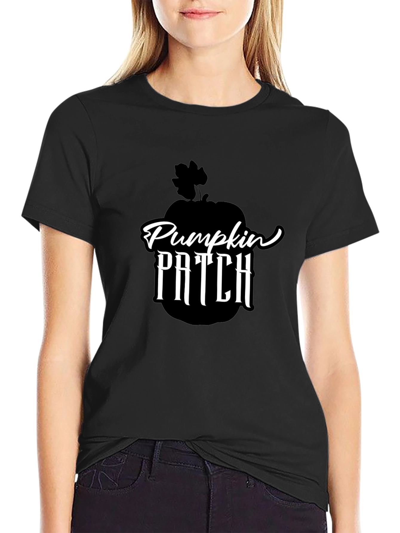 Pumpkin Patch Graphic Tee - Black Cotton Shirt