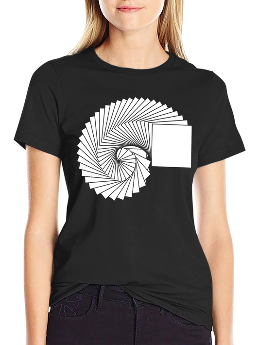 Abstract Square Spiral Graphic Tee - Modern Design Shirt