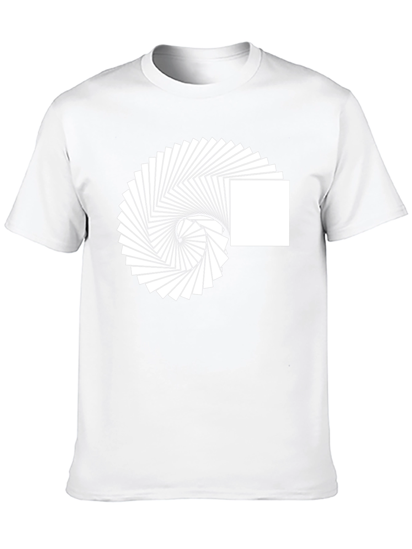 Abstract Square Spiral Graphic Tee - Modern Design Shirt