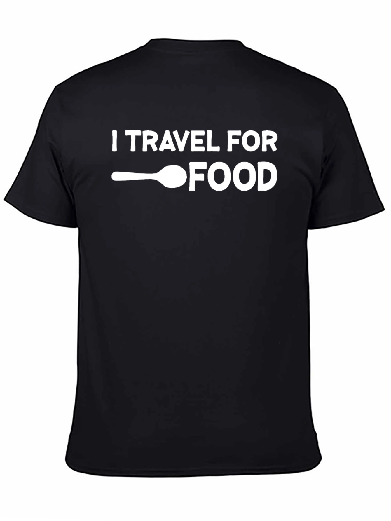I Travel For Food Black Graphic Tee Shirt