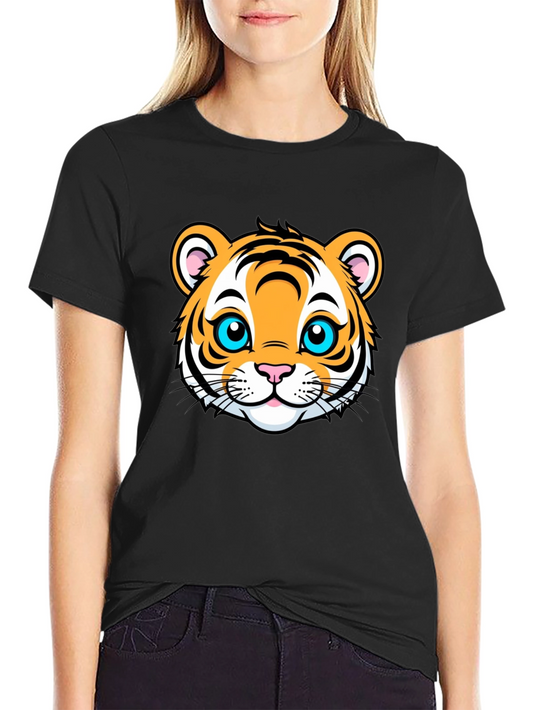 Tiger Face Graphic Black T-Shirt