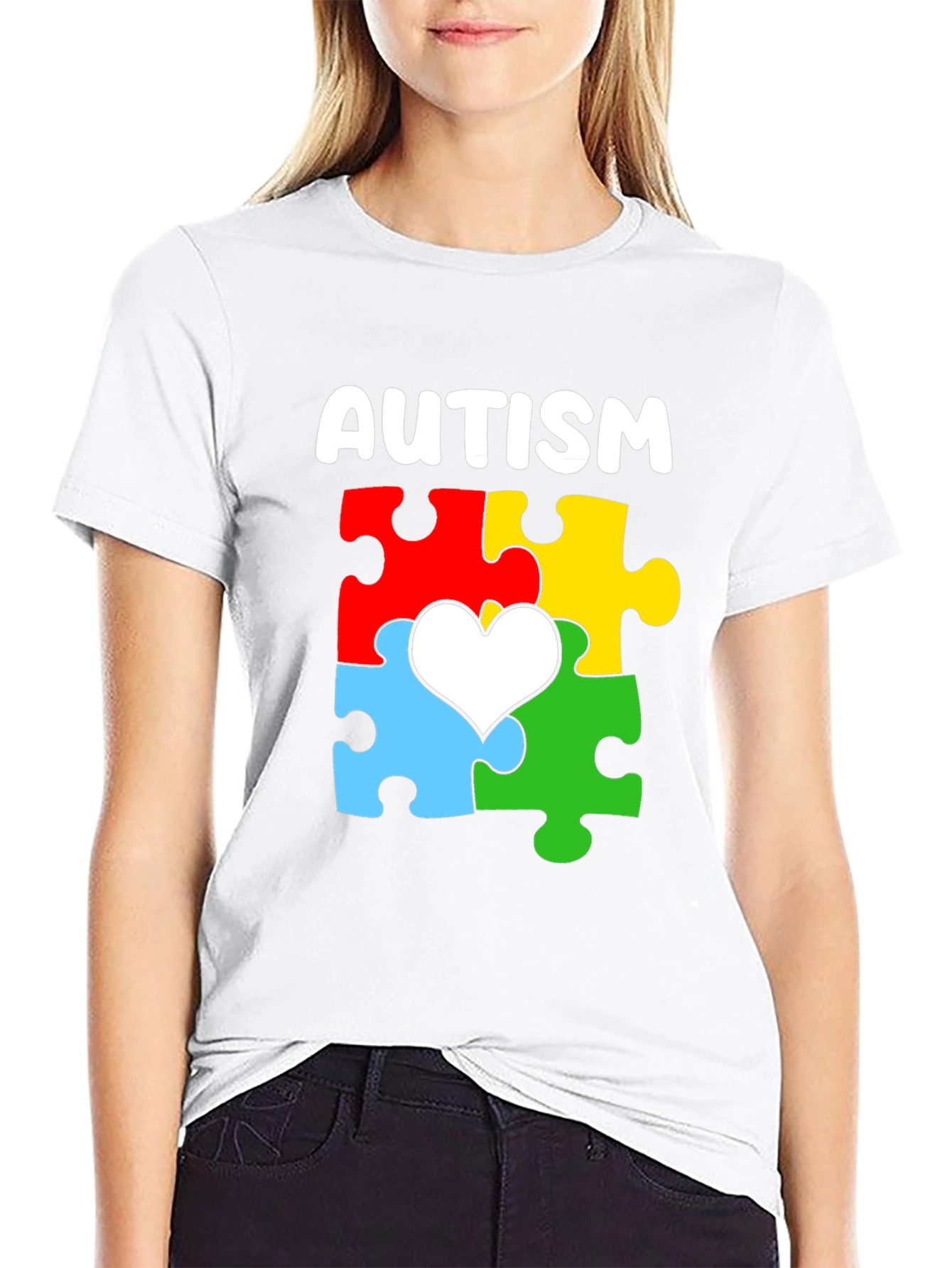 Autism Awareness Puzzle Heart Graphic T-Shirt