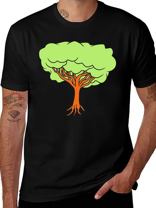 Tree Graphic Black T-Shirt - Nature Inspired Design