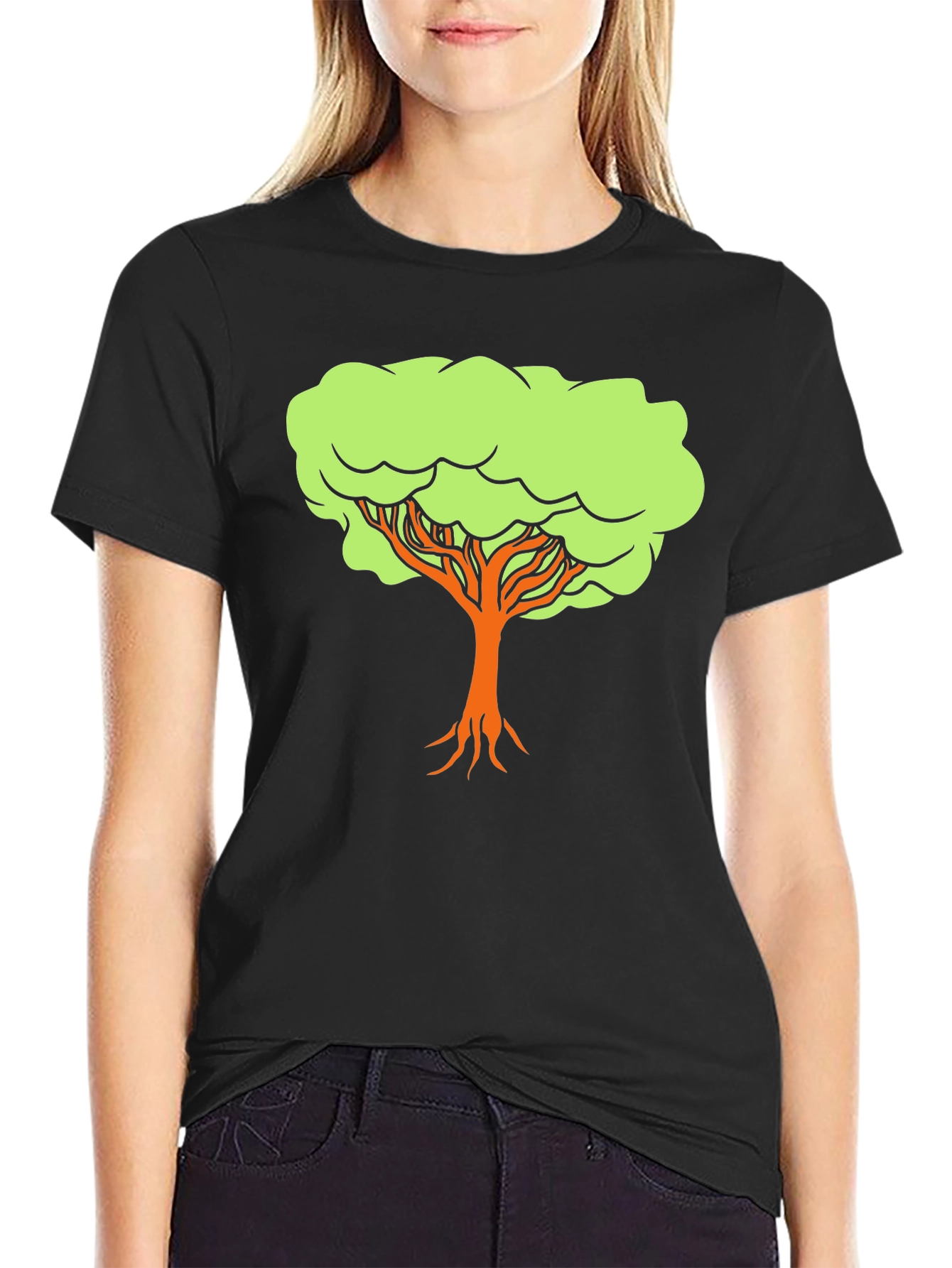 Tree Graphic Black T-Shirt - Nature Inspired Design