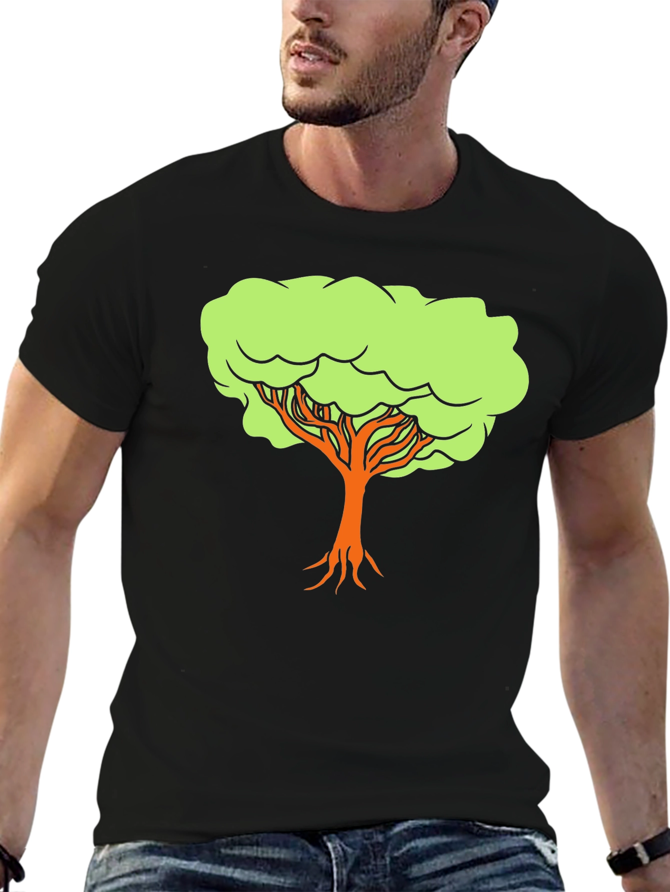 Tree Graphic Black T-Shirt - Nature Inspired Design
