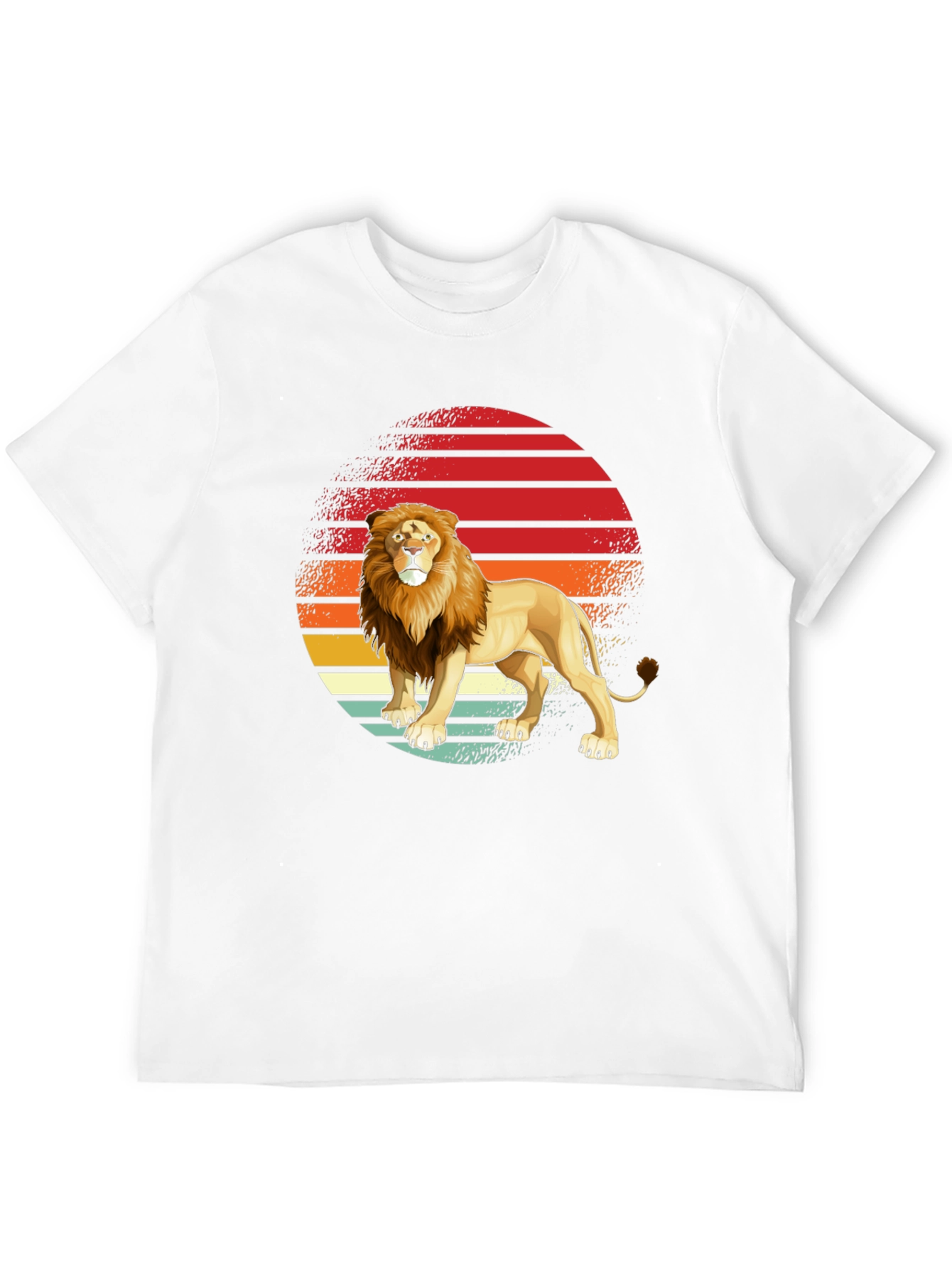 Lion Sunset Graphic Tee - Retro Style