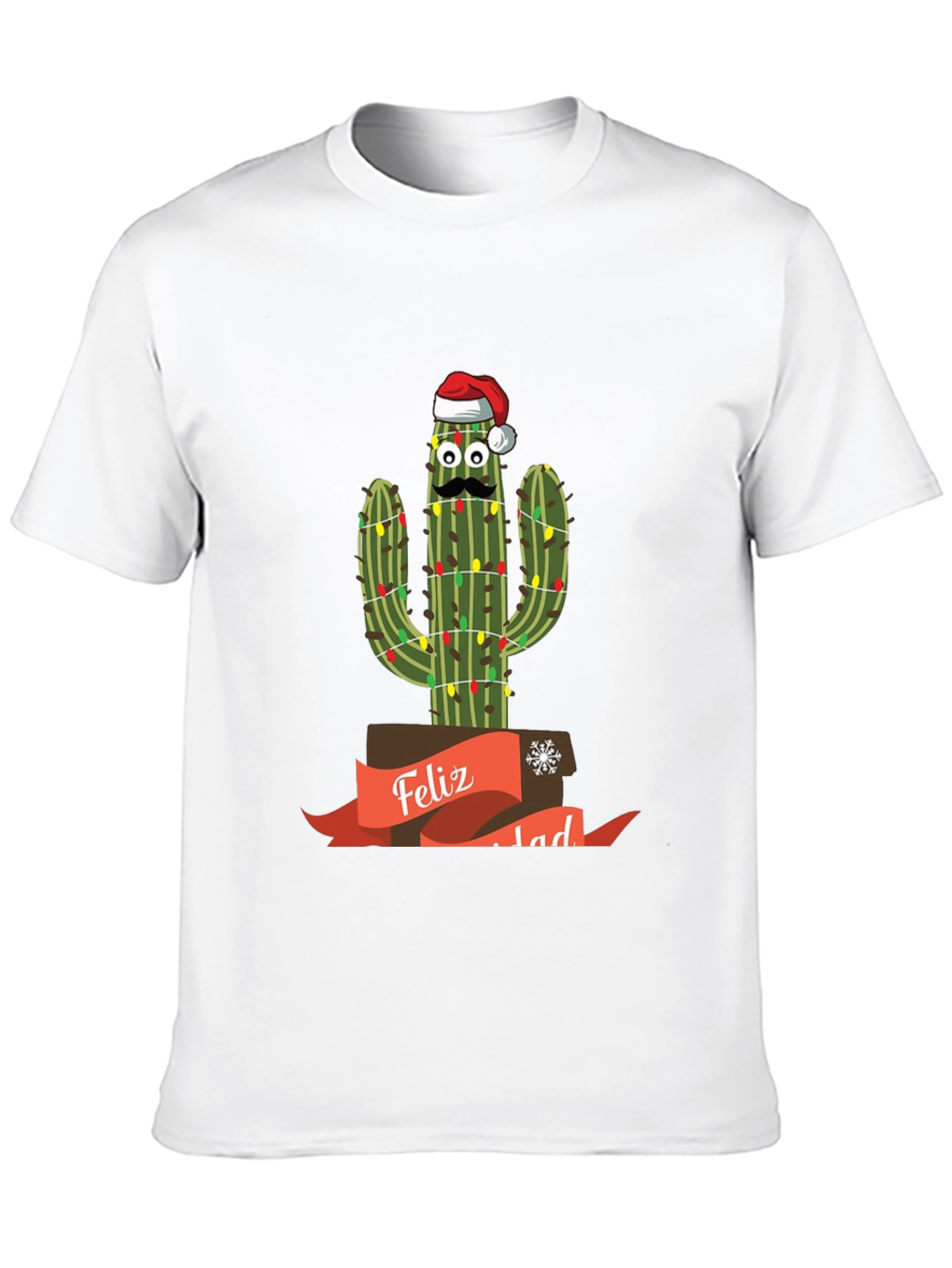 Festive Cactus T-Shirt - Feliz Navidad!