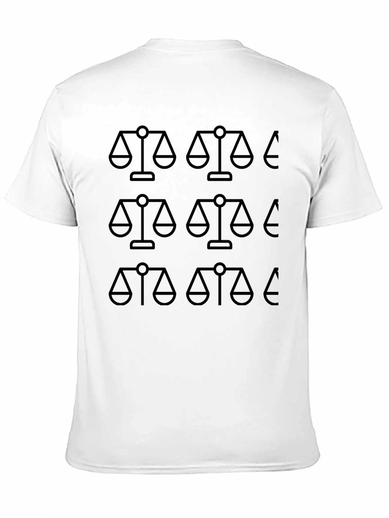 Scales of Justice Pattern T-Shirt - Black