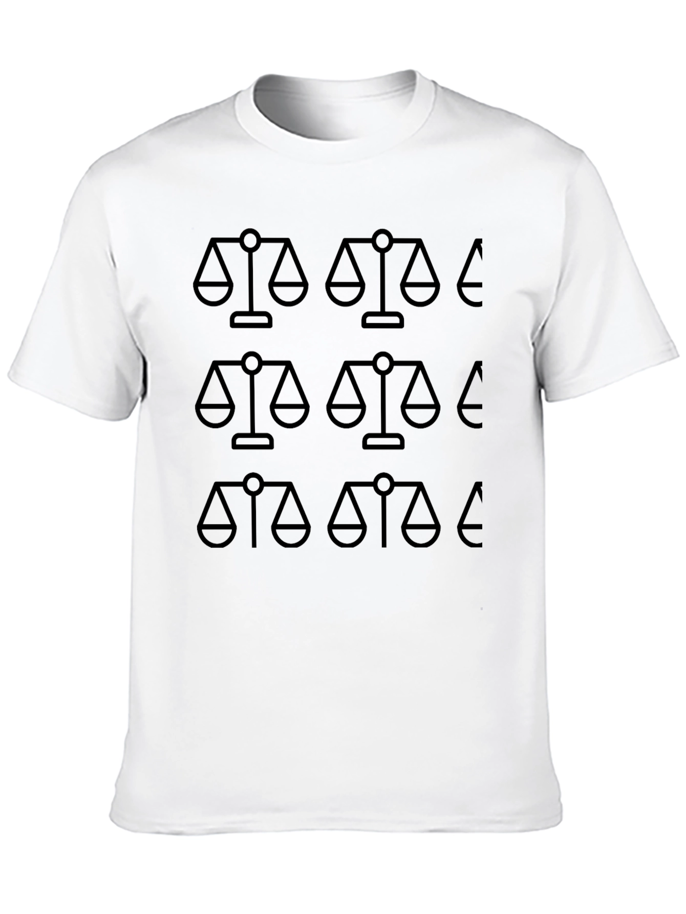 Scales of Justice Pattern T-Shirt - Black