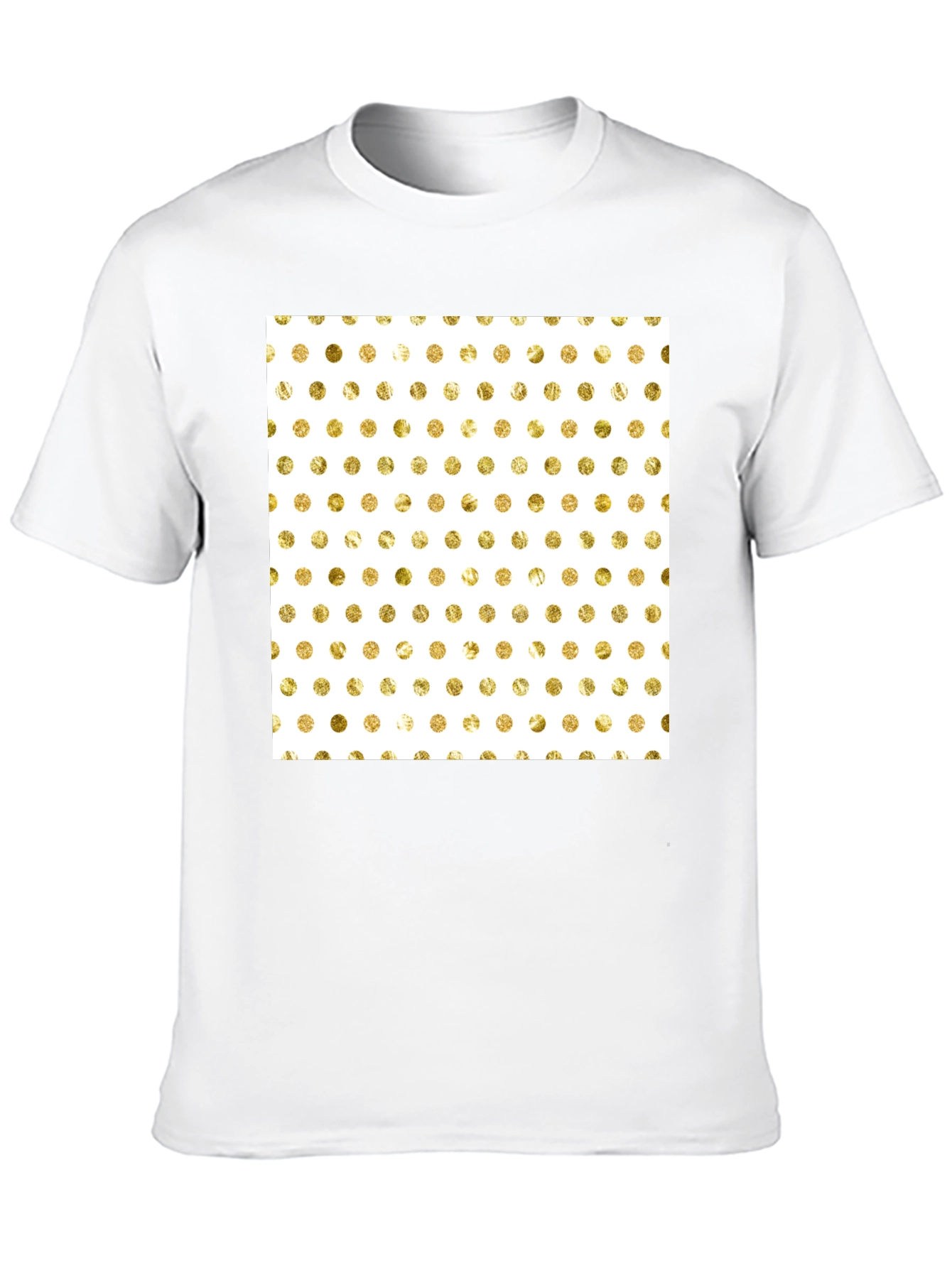 Trendy Black T-Shirt with Gold Polka Dot Design
