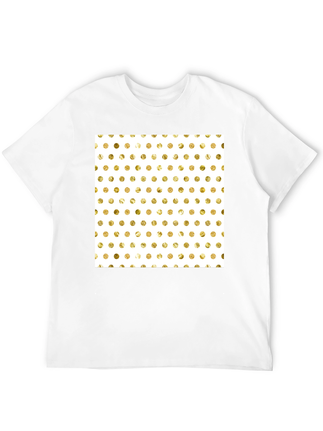 Trendy Black T-Shirt with Gold Polka Dot Design