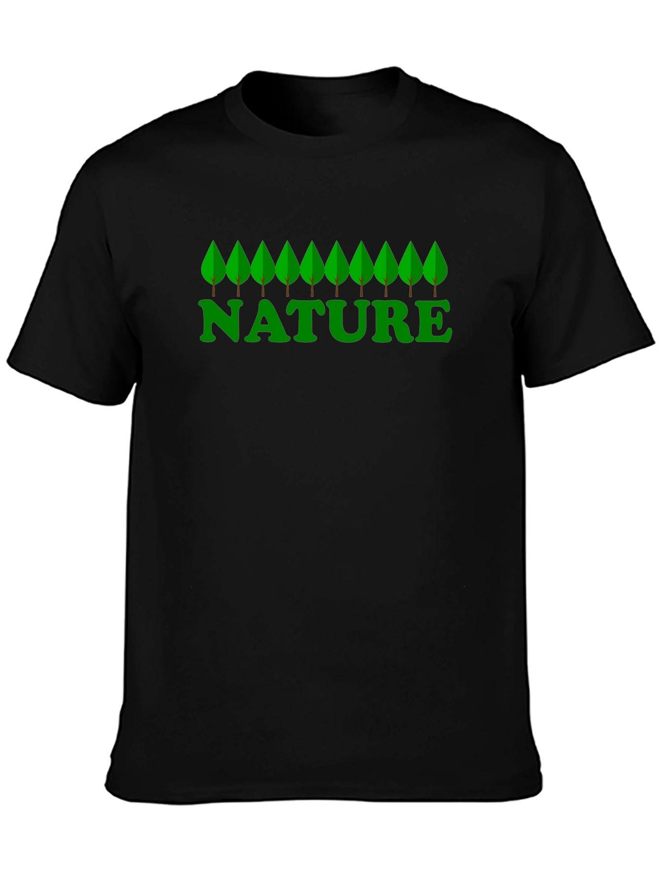 Nature Graphic Print Black T-Shirt