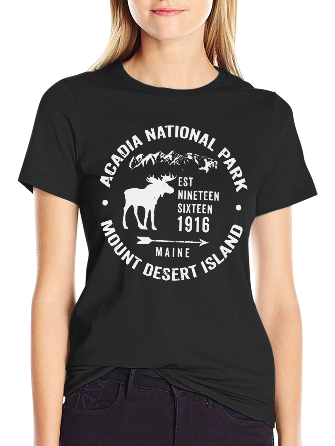Acadia National Park Black T-Shirt