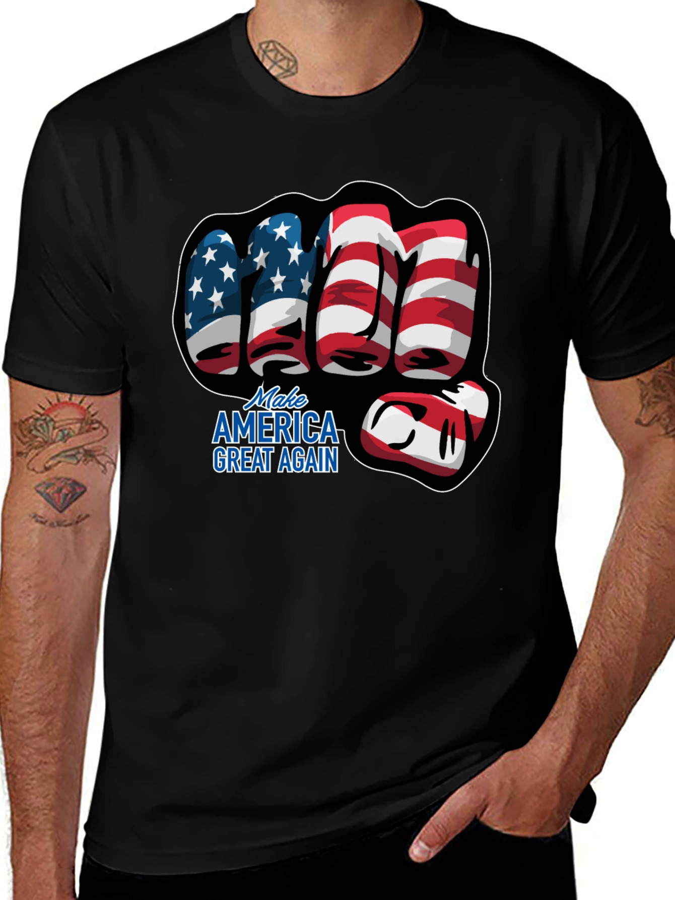MAGA American Flag Fist T-Shirt
