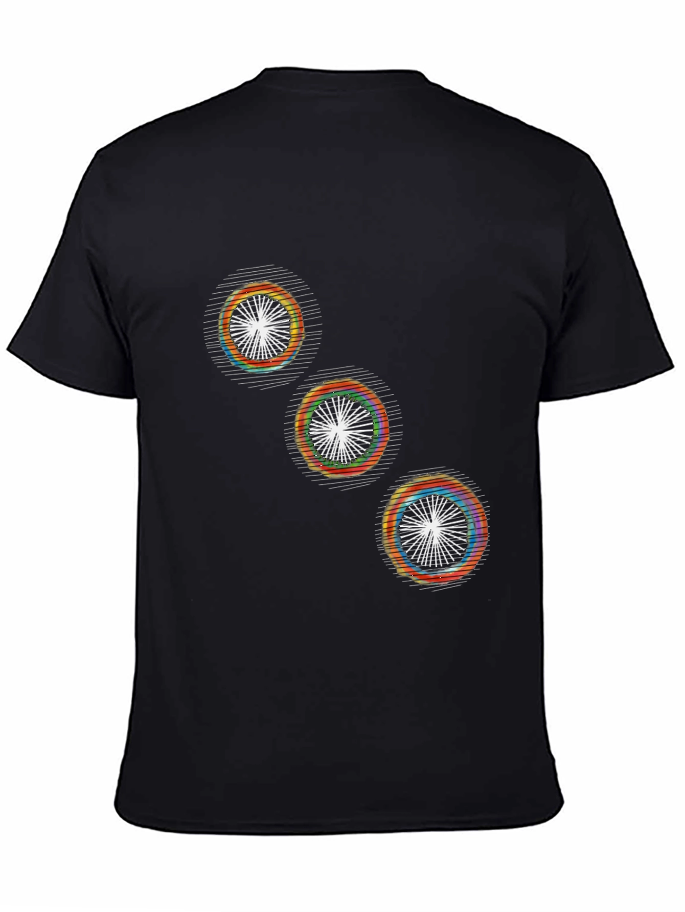 Modern Geometric Graphic Print Black T-Shirt