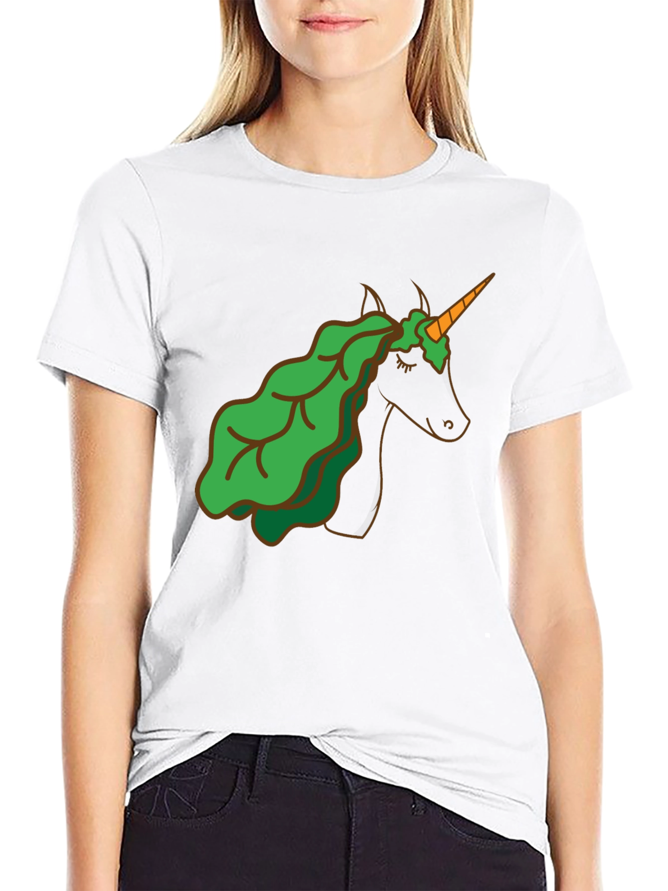 Unicorn Lettuce Hair T-Shirt - Black